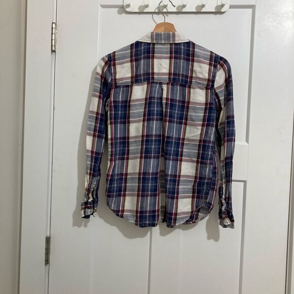Y2K American eagle Plaid Secret Wash Boyfriend Xs - Picture 2 of 5